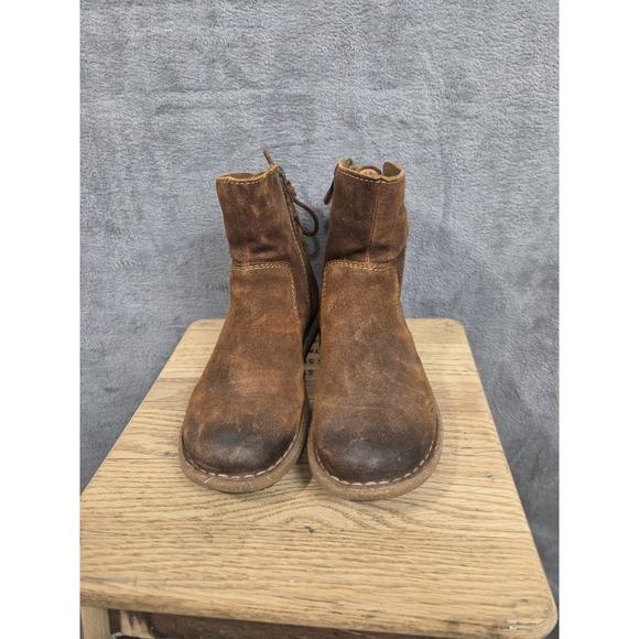 Børn Shoes - Born Taran Boots Women's Size 7.5 Brown Distressed Suede Leather Ankle Booties